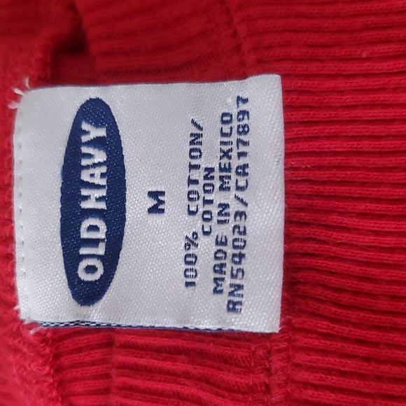 Old Navy red ribbed long sleeve top 100% cotton - Picture 2 of 5